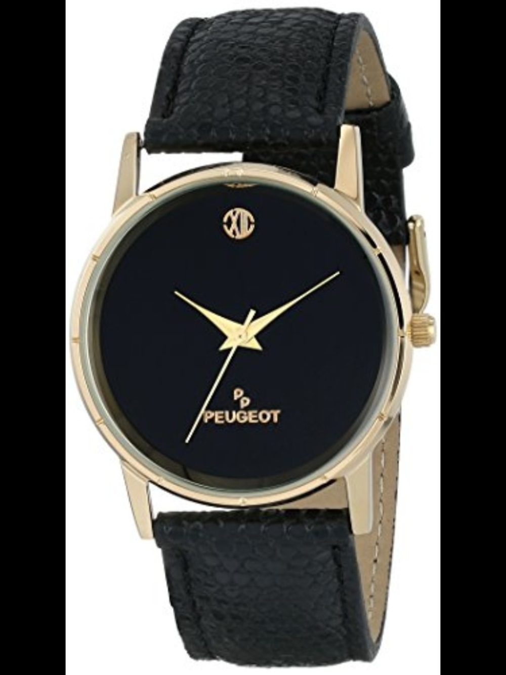 Peugeot Men's 2043BK Analog Display Japanese Quartz Black Watch